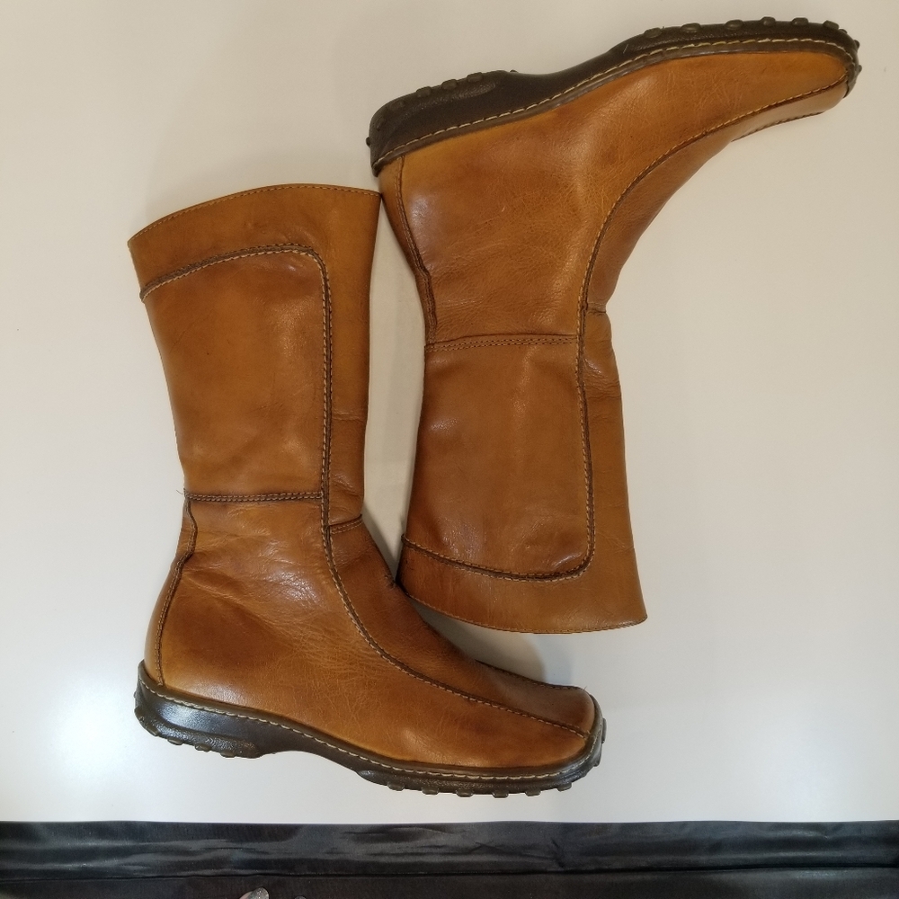 Steve Madden Cameo Womans Size 7B Brown Leather Tall Boots Side Zip - Picture 13 of 15